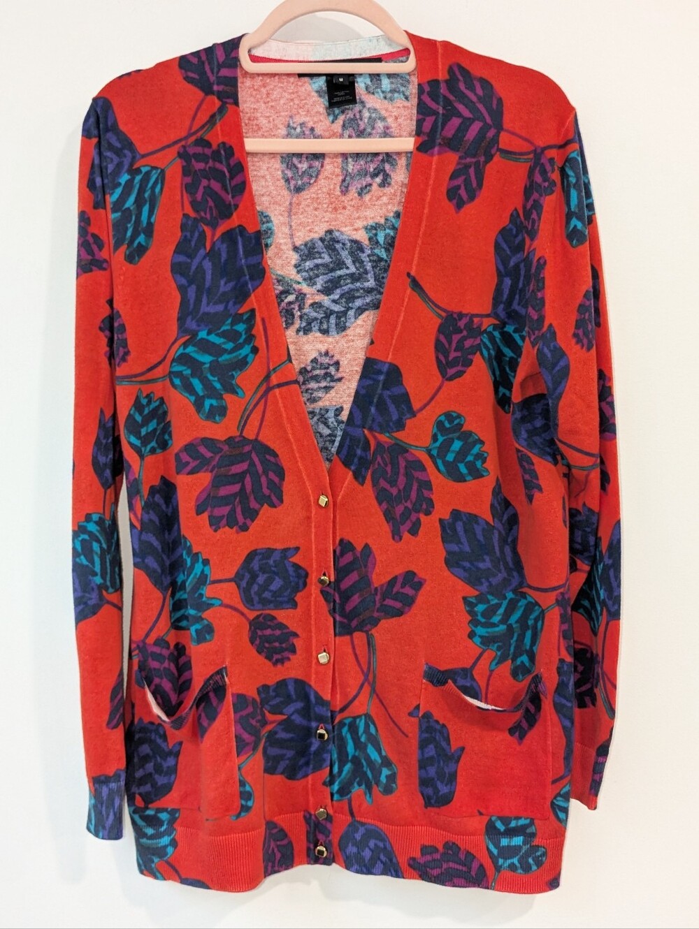 Marc By Marc Jacobs Floral V-Neck Cardigan Sweater
